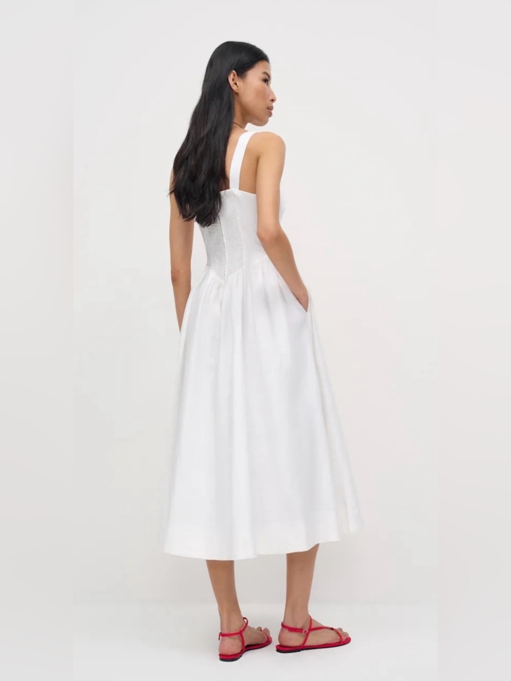Anthropologie x Reformation Balia Linen Midi Dress Size 10 NWT - Picture 5 of 15